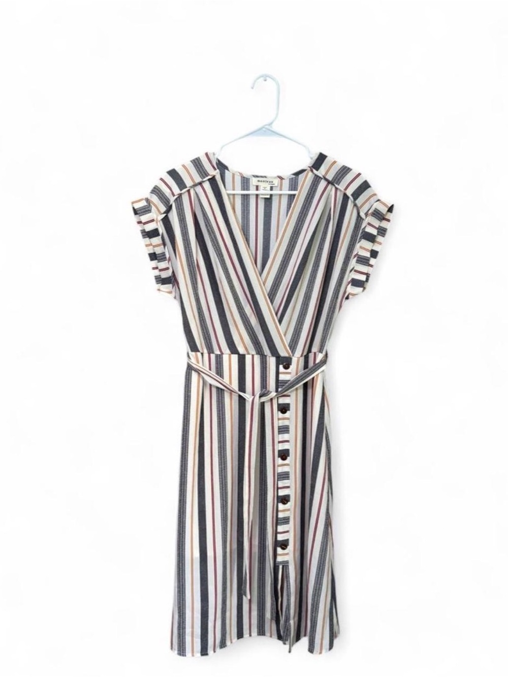 Monteau Striped Top in Navy, Cream & Rust